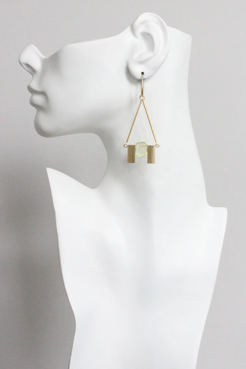 David Aubrey Acrylic jonquil Art Deco Earrings