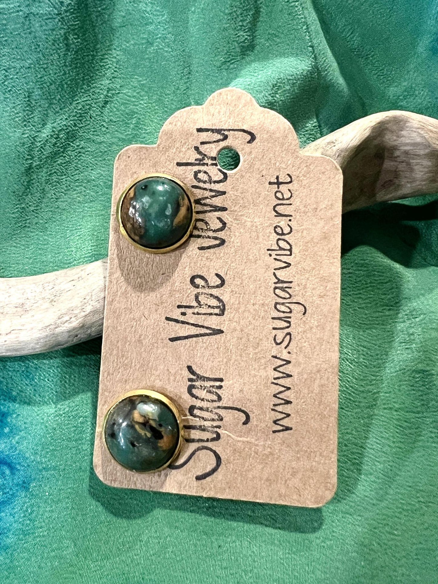 Sugar Vibe Ocean Jasper Stud Earrings