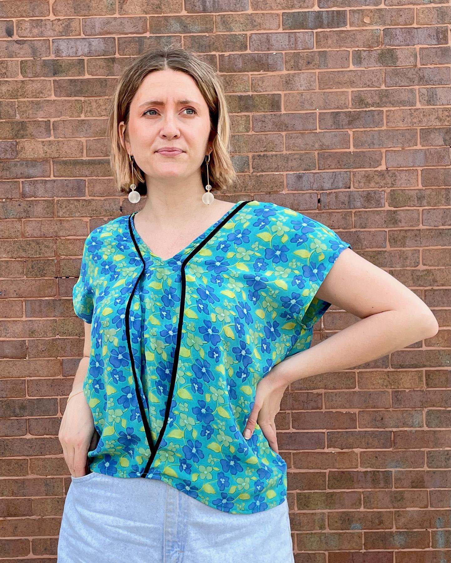 Indie Ella Zahara Reversible Silk Top in Naiad