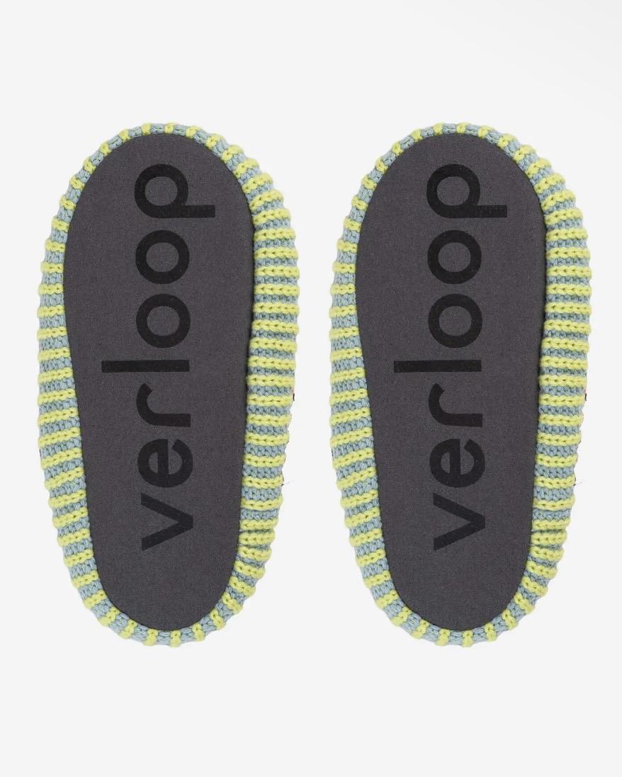 Verloop Mosaic Slide Slippers in Lime Cobalt