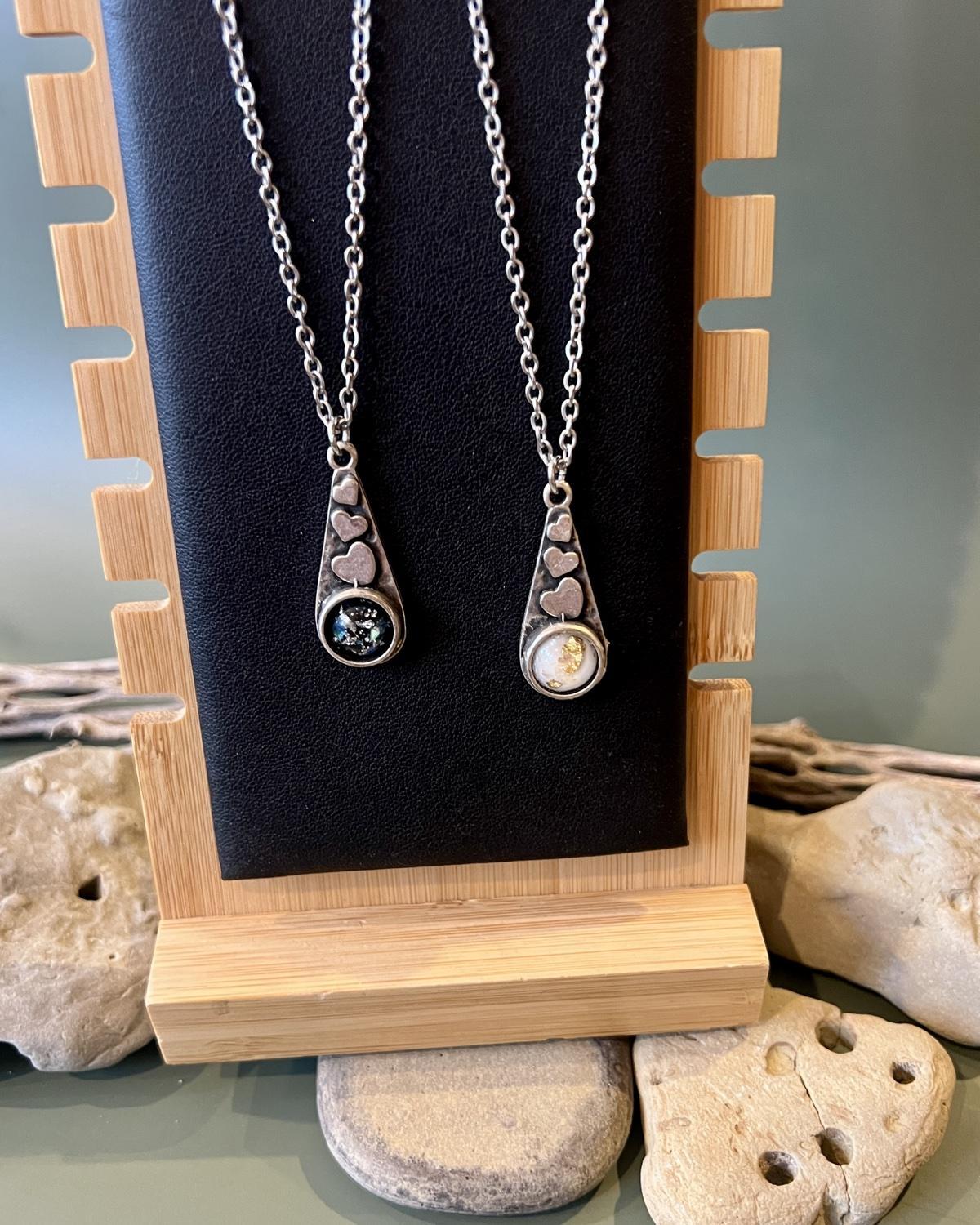 Pajaro Negro Heart Drop Necklace