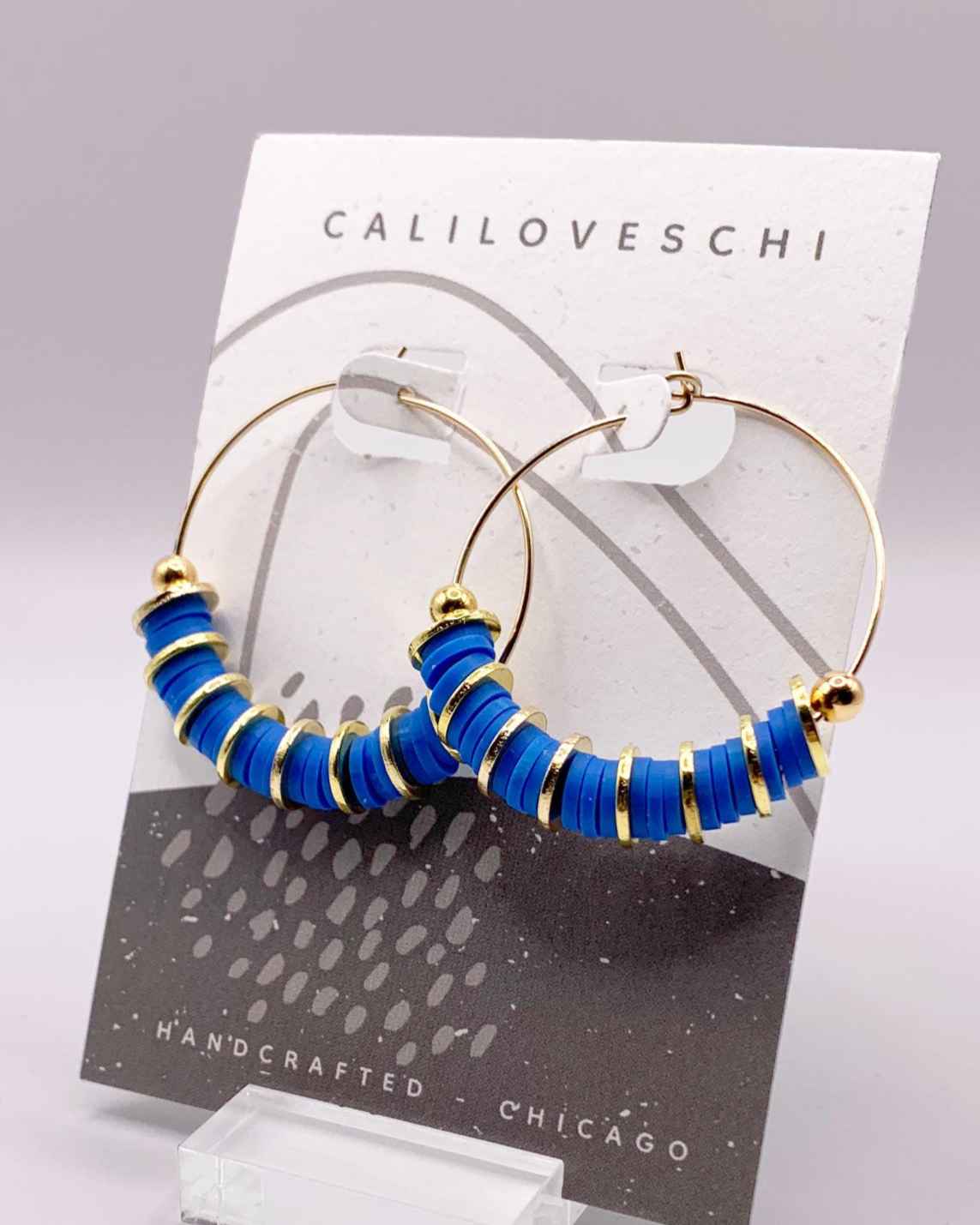 caliLOVESchi 14k Gold Hoops - Cerulean Horizon