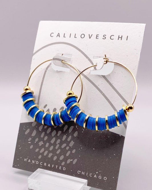 caliLOVESchi 14k Gold Hoops - Cerulean Horizon