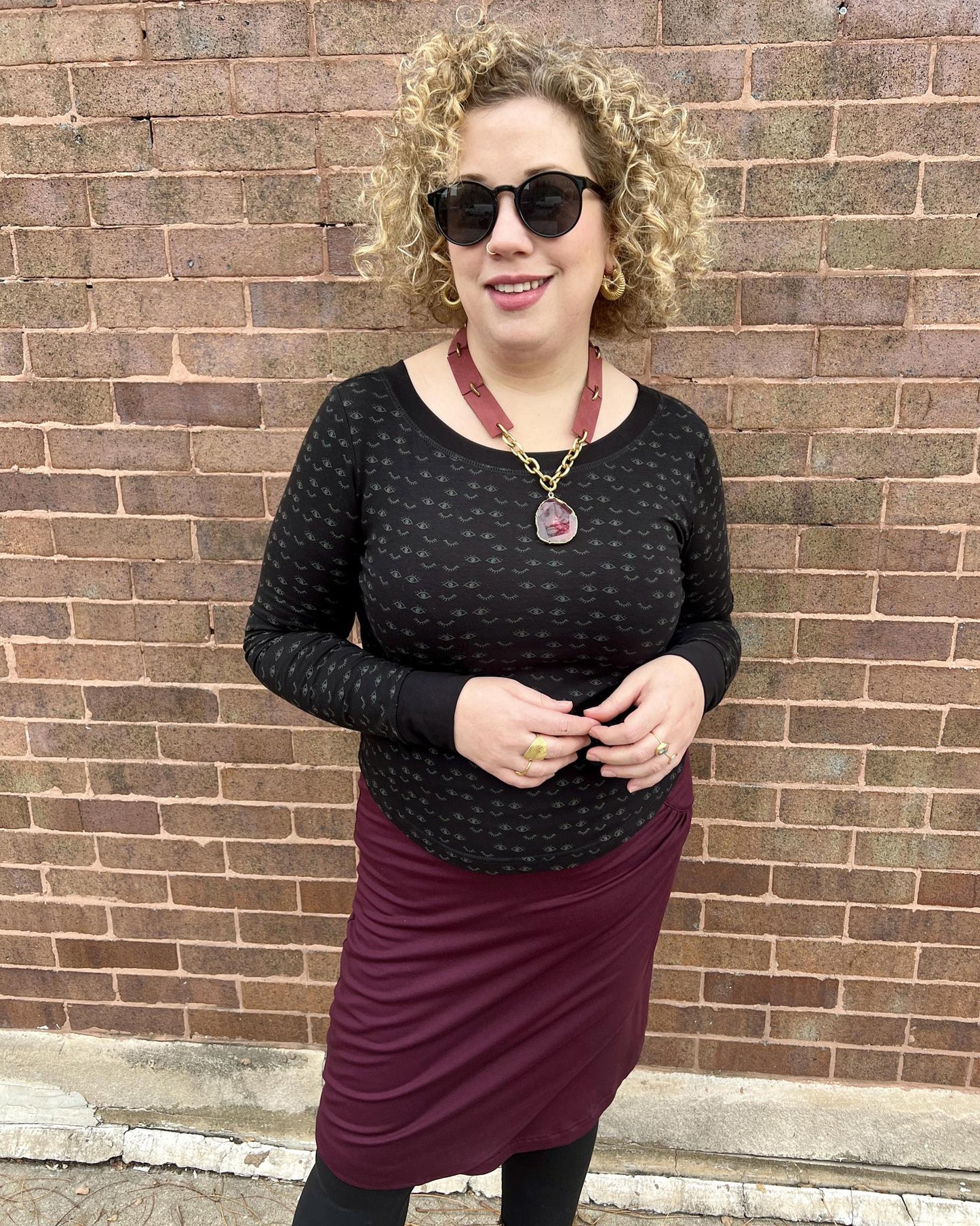 Squasht Long Sleeve Croppish Tee in Dreamy Eyes