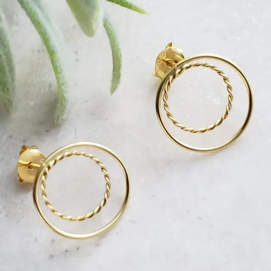 Sosie Designs Gold Double Circle Studs