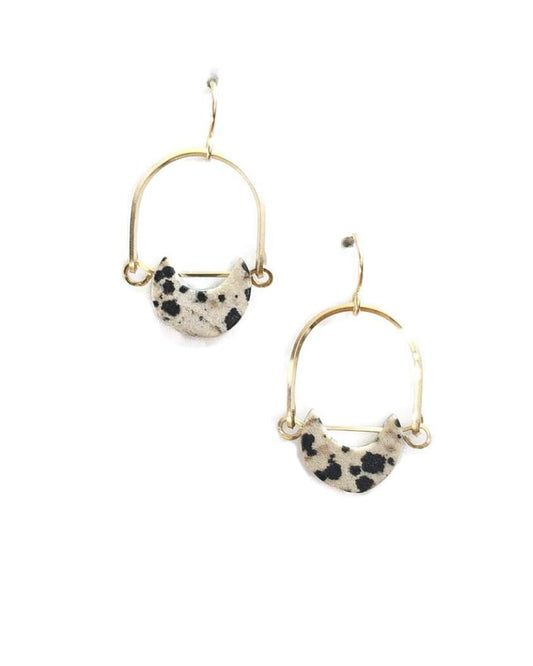Michelle Starbuck Mini Eclipse Earrings Dalmatian Jasper