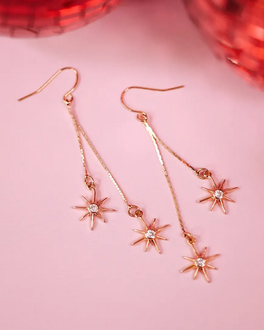 Golden Hour Staggered Star Drops - Choose Silver or Gold
