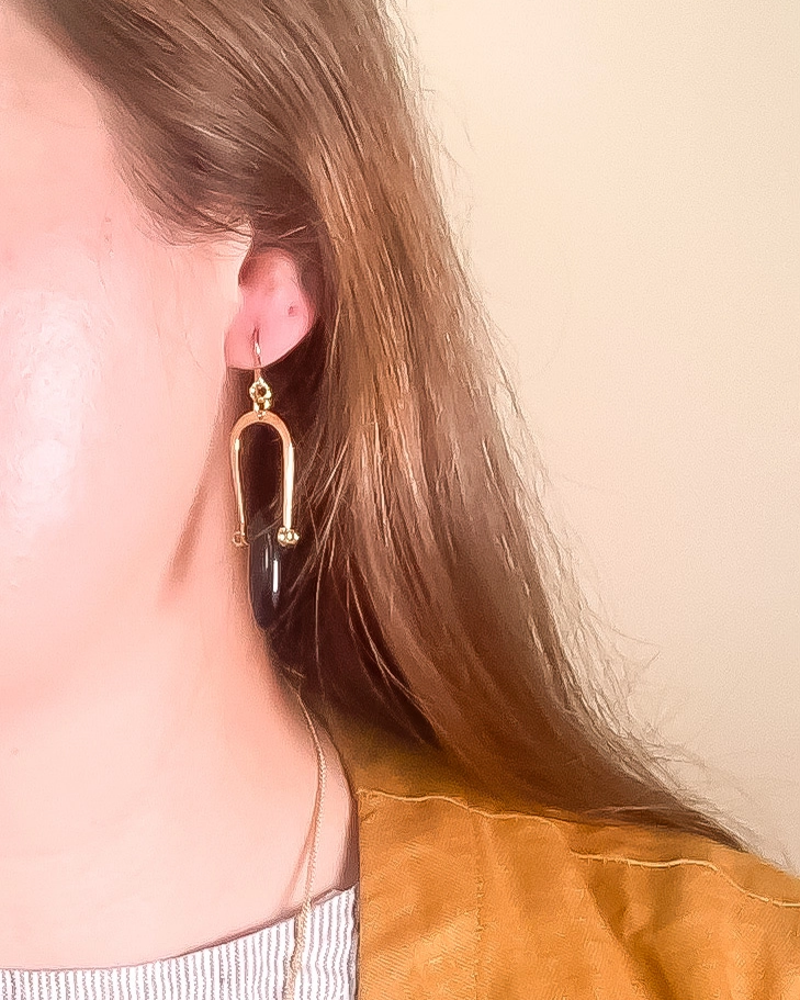 Michelle Starbuck Black Jasper Amulet Earrings