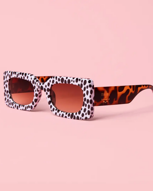 Tribe + Temple Spot Me If You Can Mixed Print Sunglasses