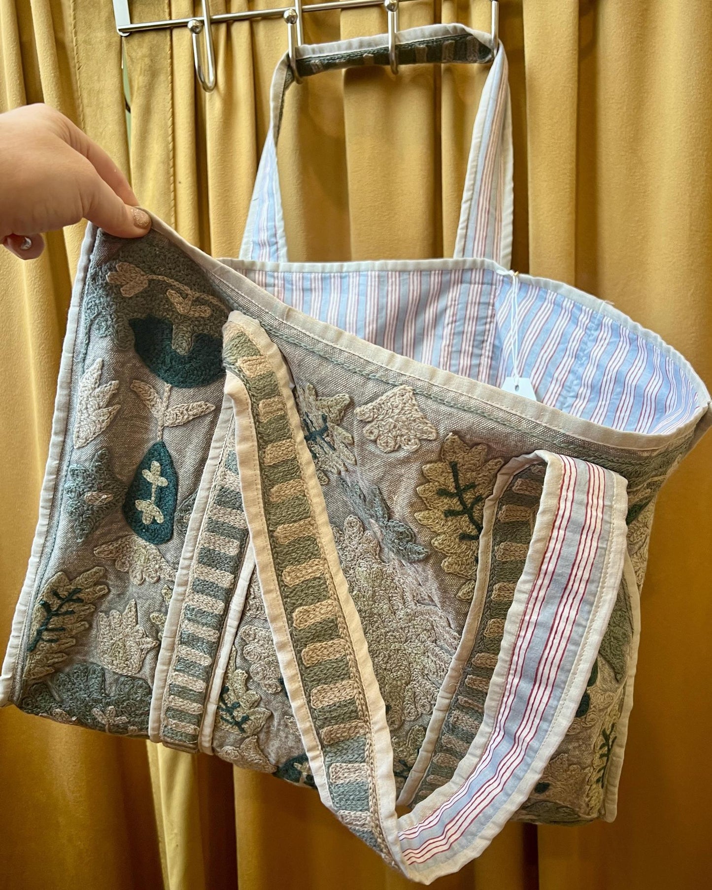 Txtile Canvas Suzani Tote Bag in Shades of Gray