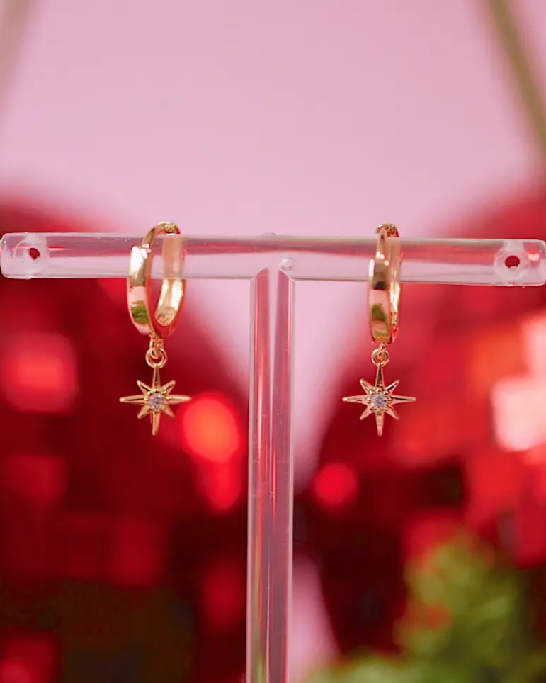 Golden Hour Astraea Star Huggie Earrings in Gold & Silver