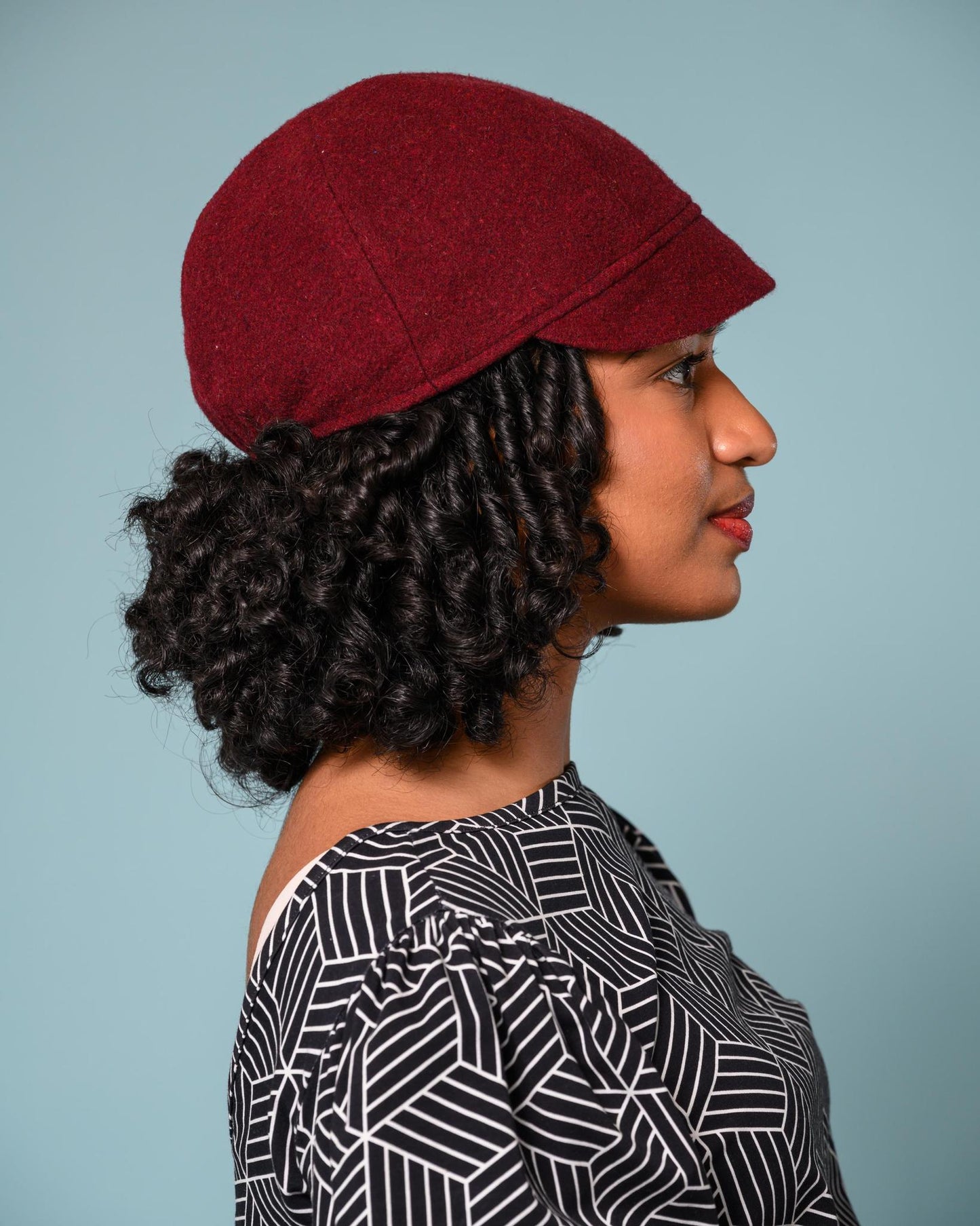 Squasht Reversible Bella Hat in Merlot Wool Felt