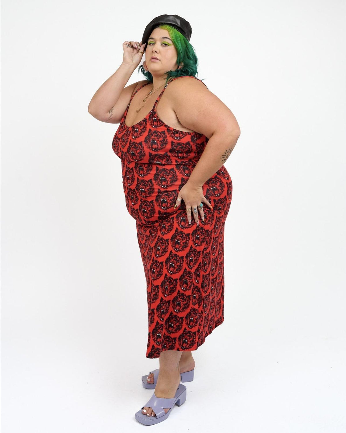 Nooworks Spaghetti Slip Dress in Wolverine