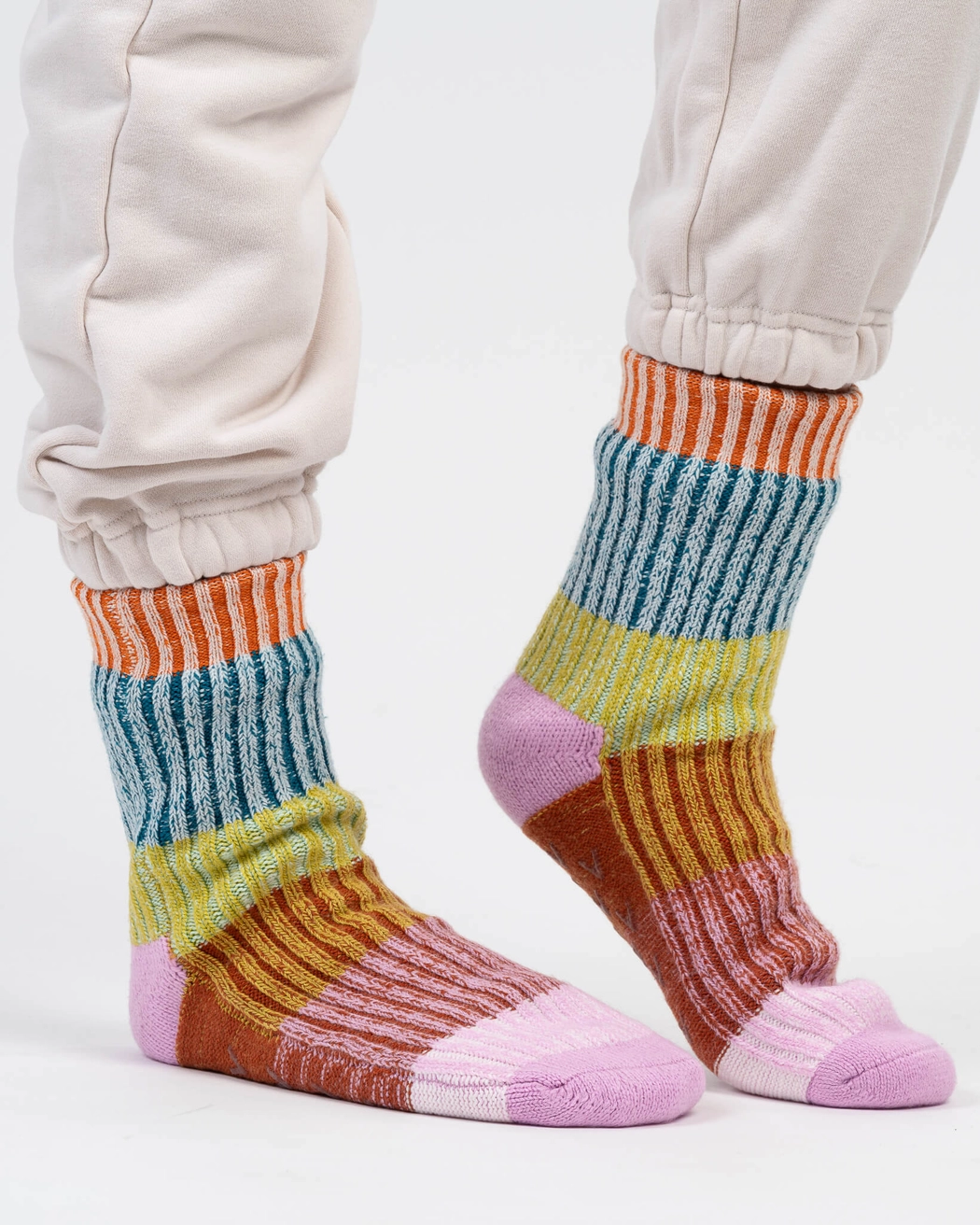 Verloop Mosaic House Socks in Rust Lilac