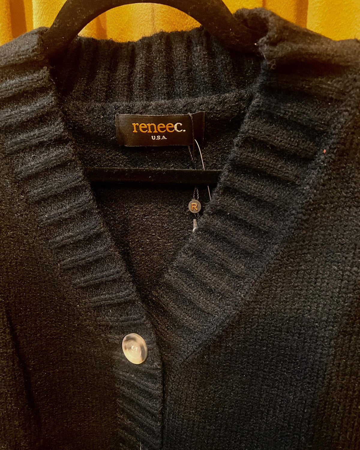 Renee C. Thick Knit Long Sleeve Cardigan with Buttons in Black