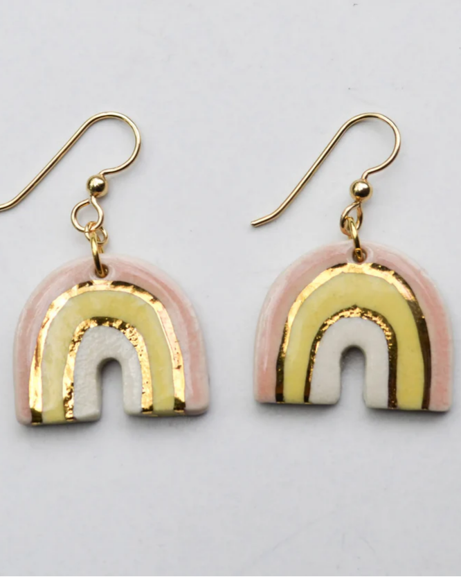 Lilikoi Project Color Arc Earrings in Pink Lemonade