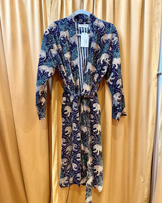 Txtile Velvet Robe in Black Safari