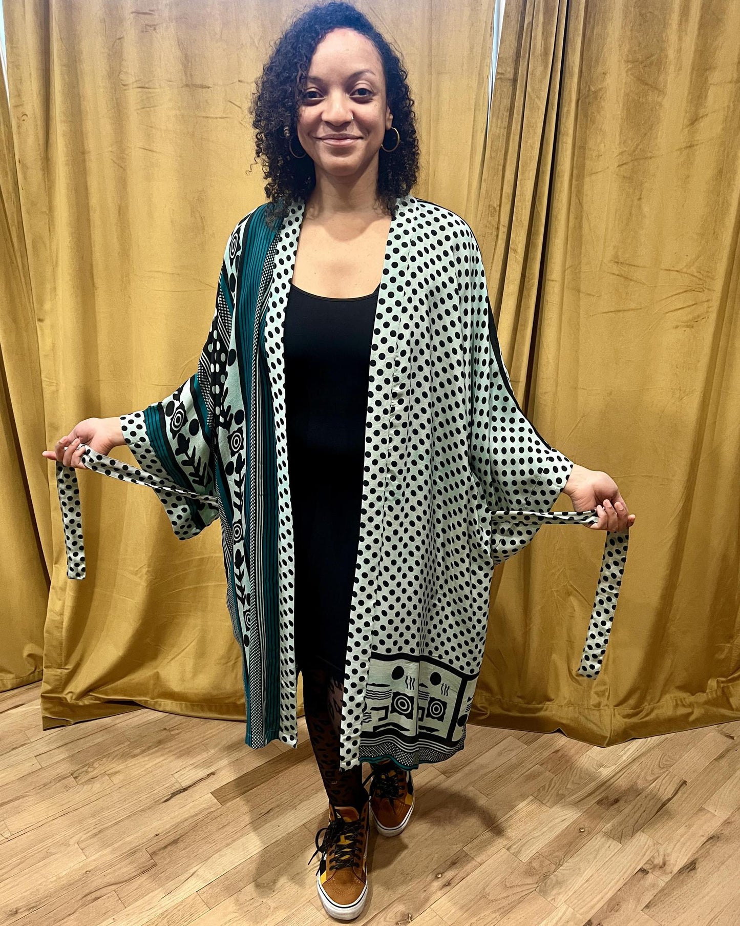 Indie Ella Kimono Silk Duster in Tomoe Gozen