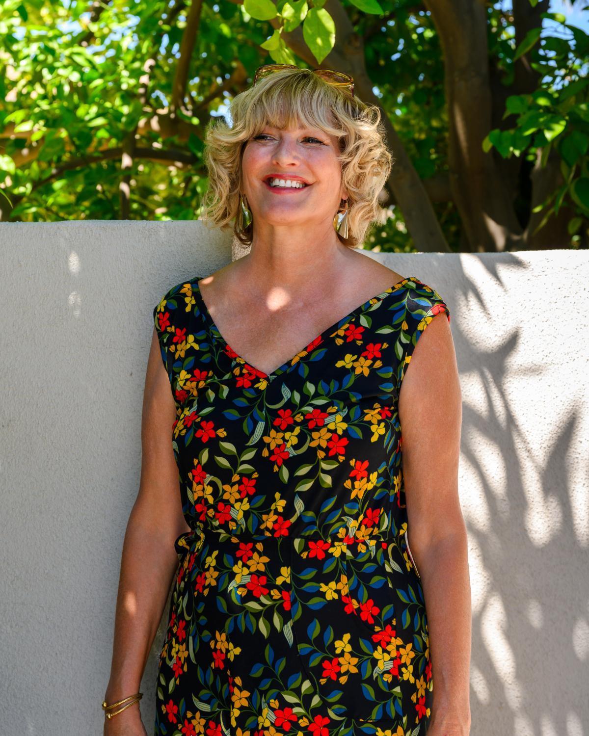 Squasht Maxi Dress Black with Colorful Floral Print