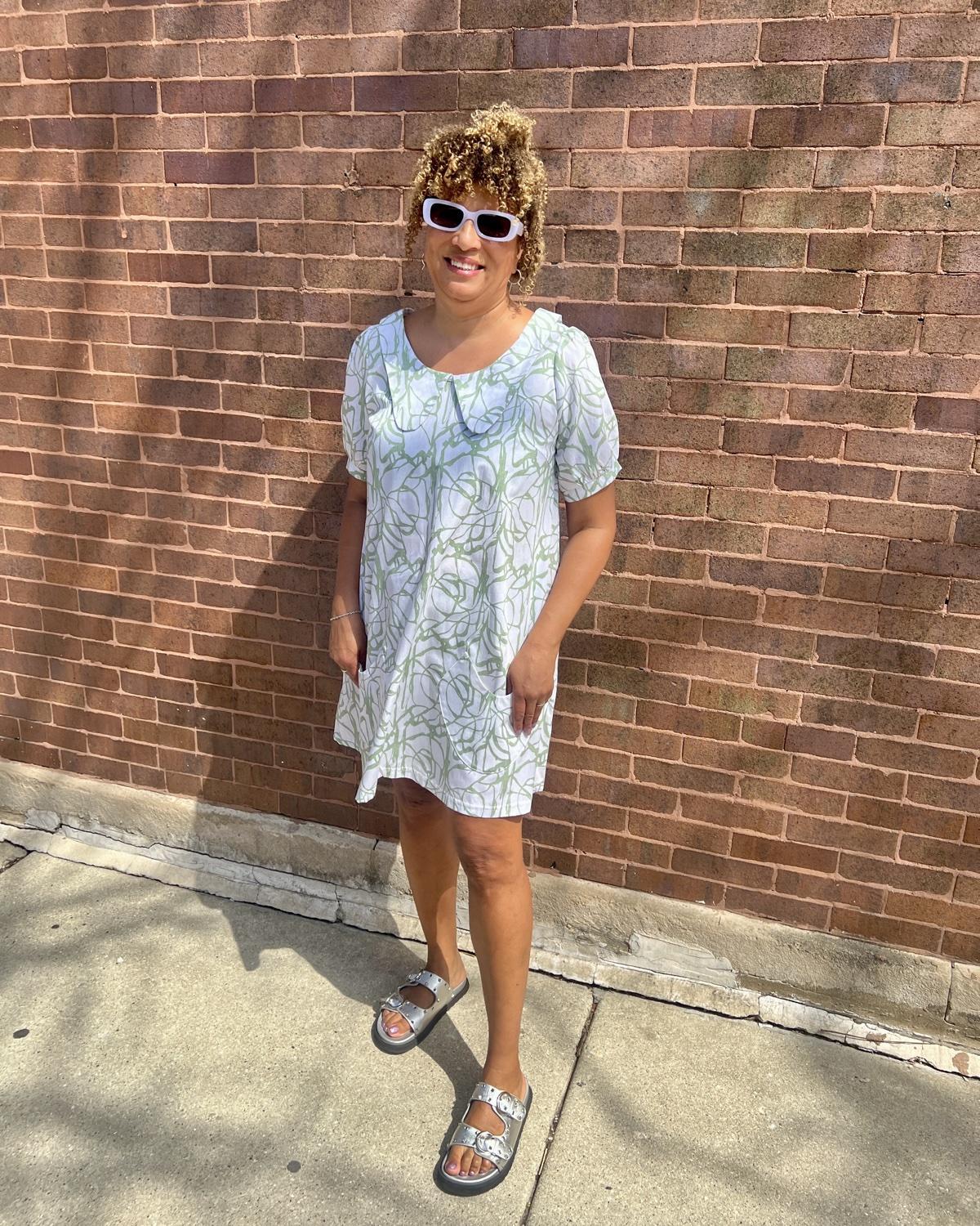 Squasht Charlotte Dress in Sage Vines