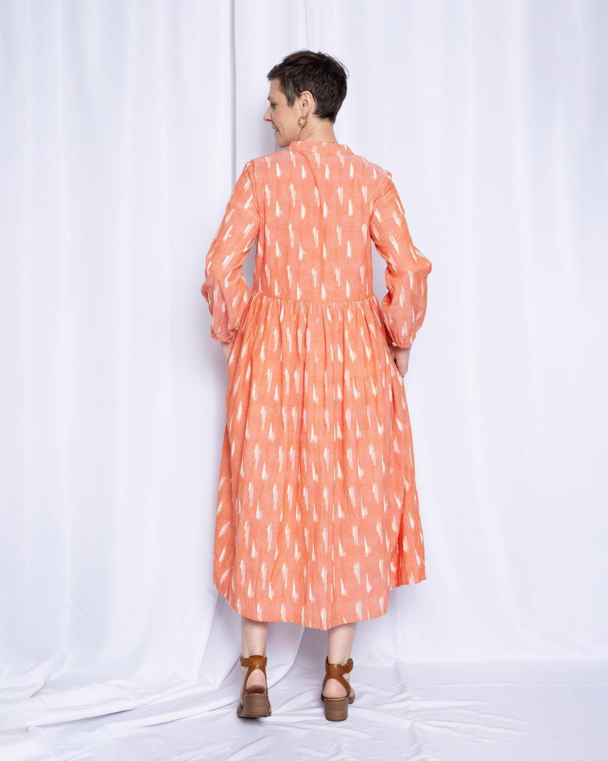 Txtile Arabella Resort Dress in Coral Ikat