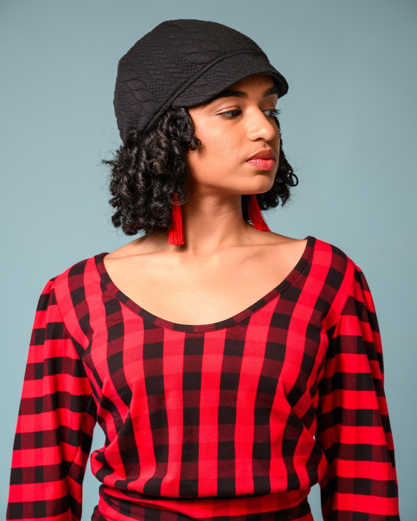 Squasht Debbie Top Red and Black Lumberjack Plaid - SALE