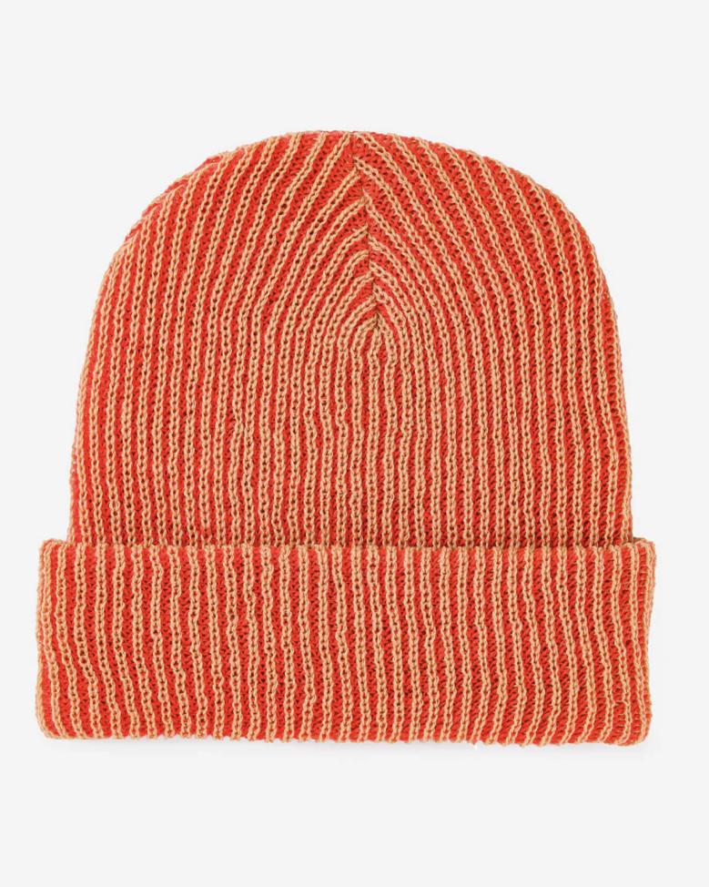 Verloop Simple Rib Knit Beanie Hat in Camel Poppy