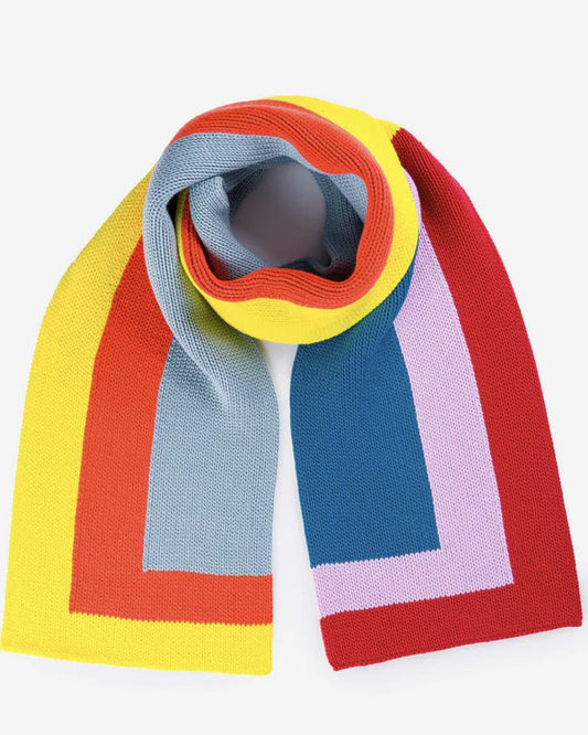 Verloop Corner Color Block Big Scarf in Red