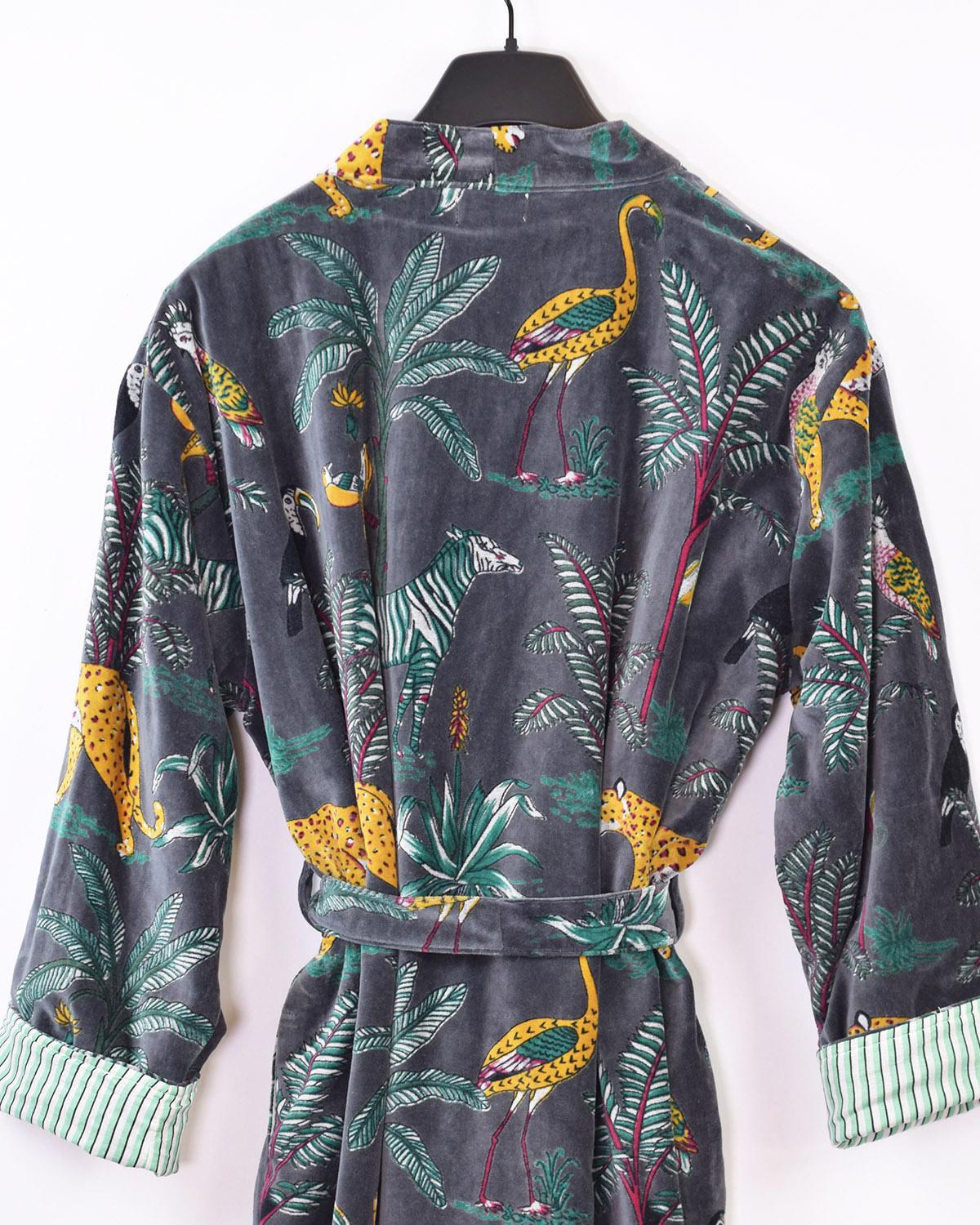 Txtile Velvet Robe in Safari