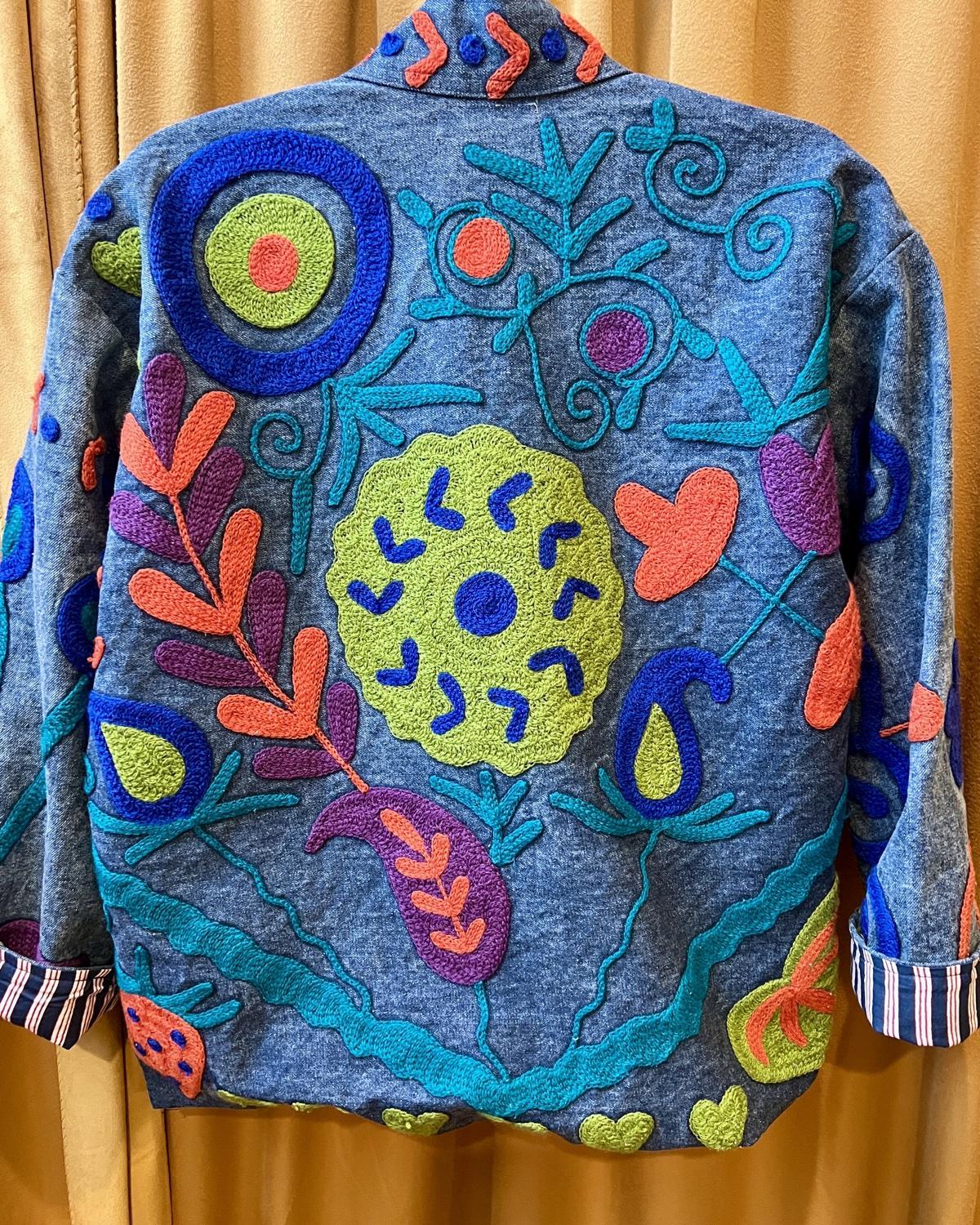 Txtile Lime Denim Suzanni Embroidered Jacket