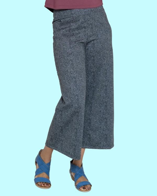 Squasht Henri Wide Leg Trousers (Cropped) Gray Speckles