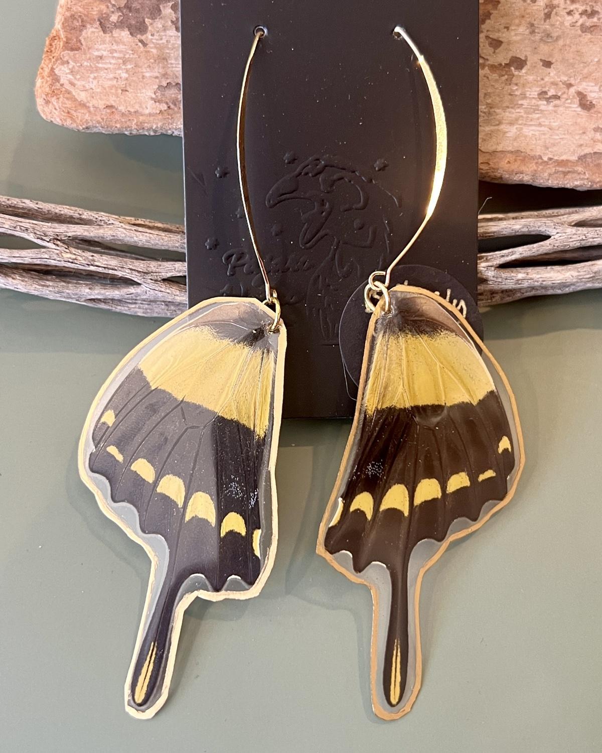 Pajaro Negro Butterfly Wing Earrings