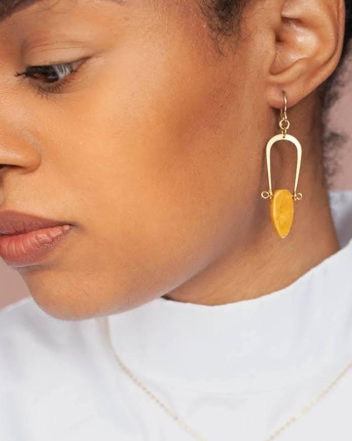 Michelle Starbuck Pink Aventurine Amulet Earrings