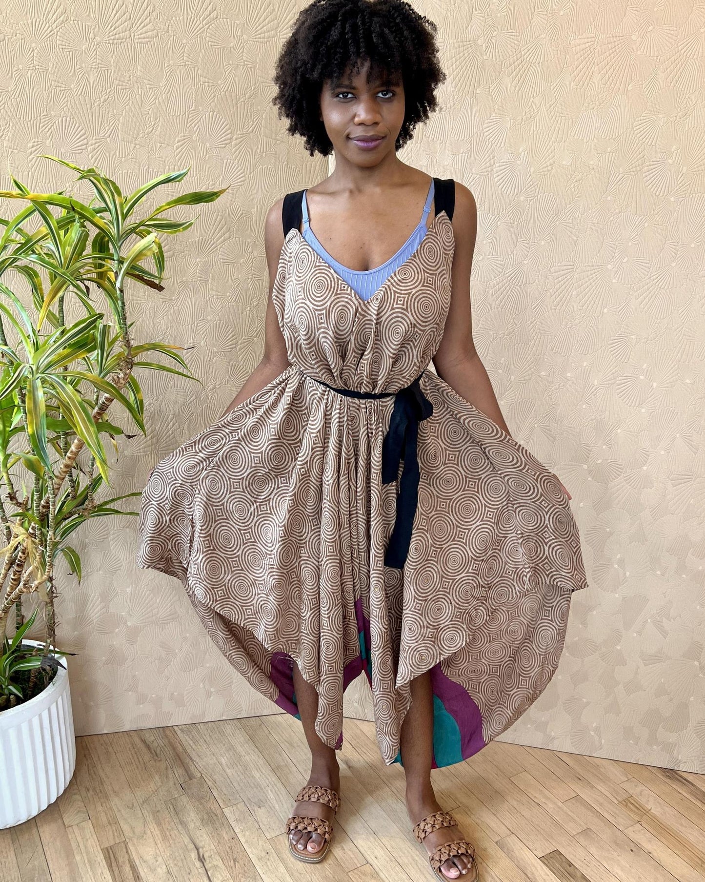 Indie Ella Zatanna Boho Silk Jumpsuit in Desert Sands