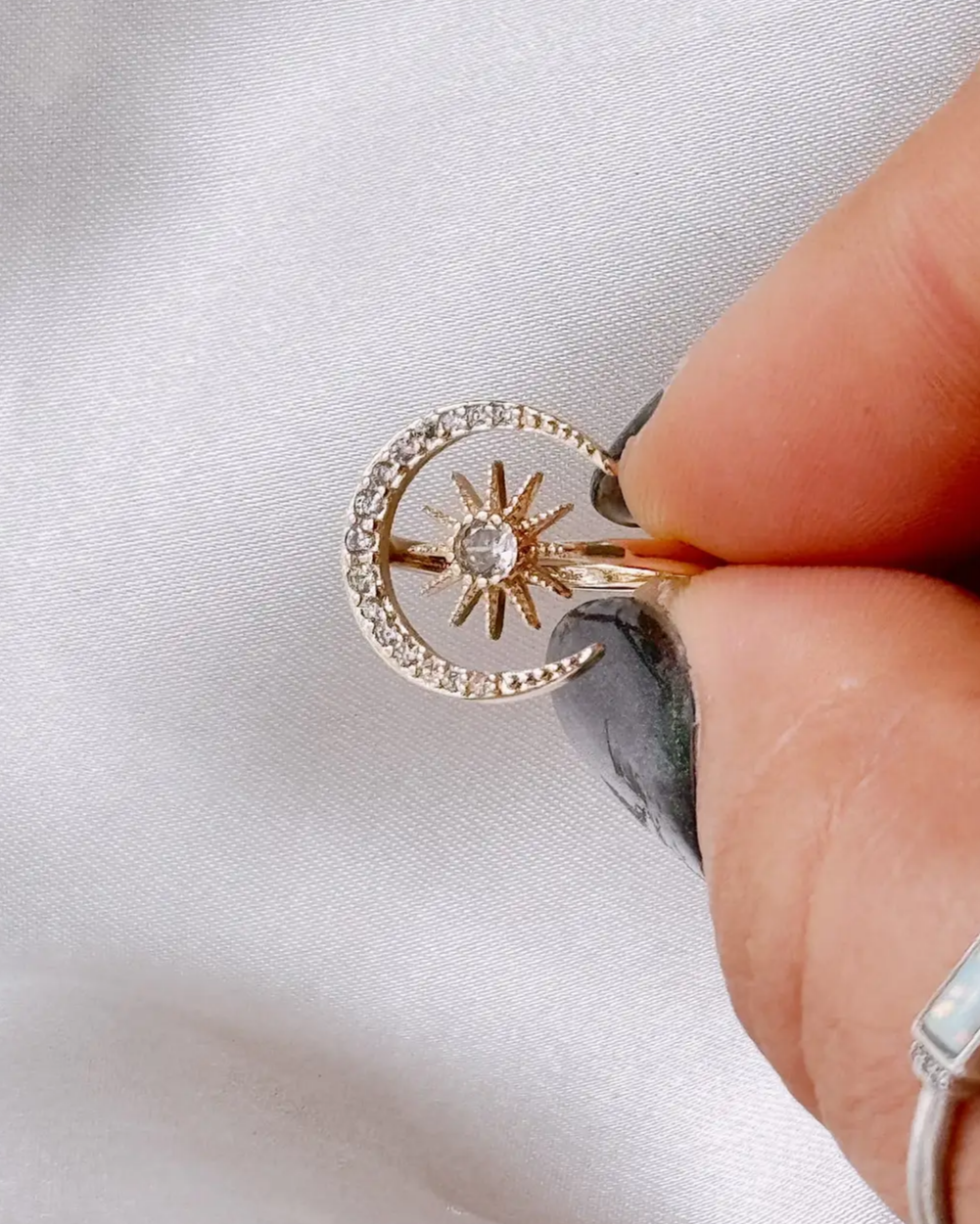 Golden Hour Moonlit Adjustable Ring
