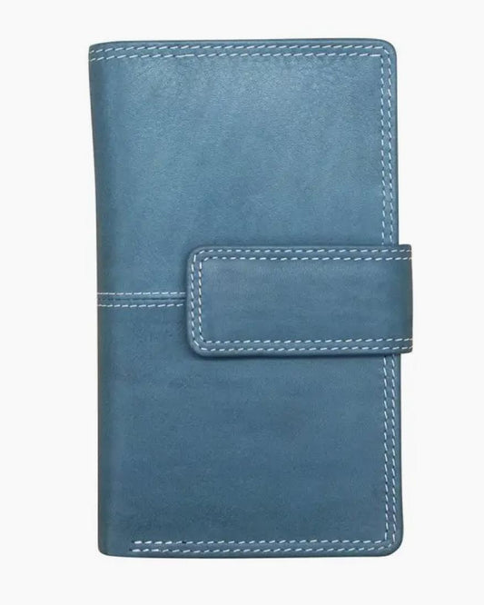 ili Leather Midi Wallet in Jeans Blue
