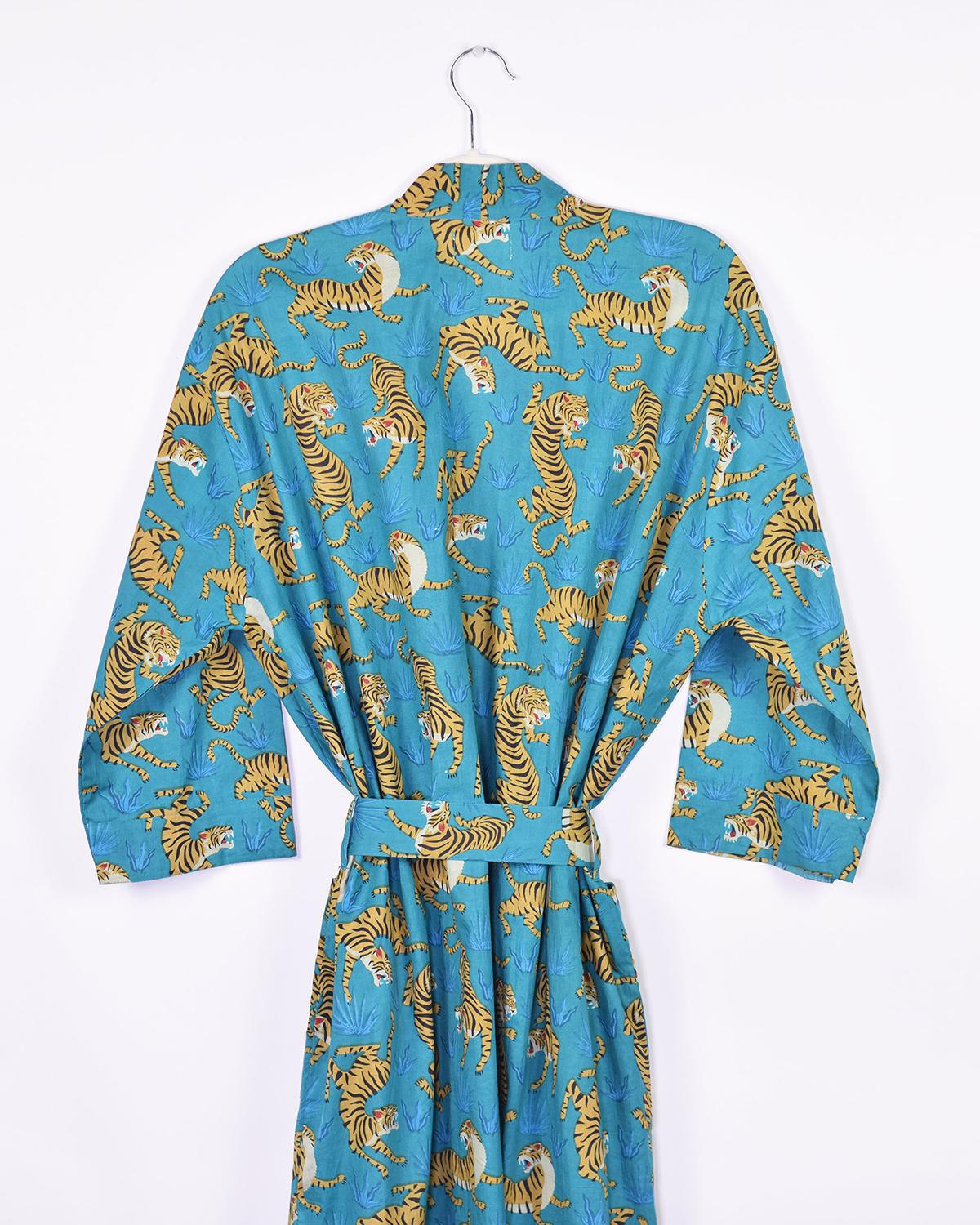 Txtile Lightweight Cotton Robe - Tropic Tiger Print