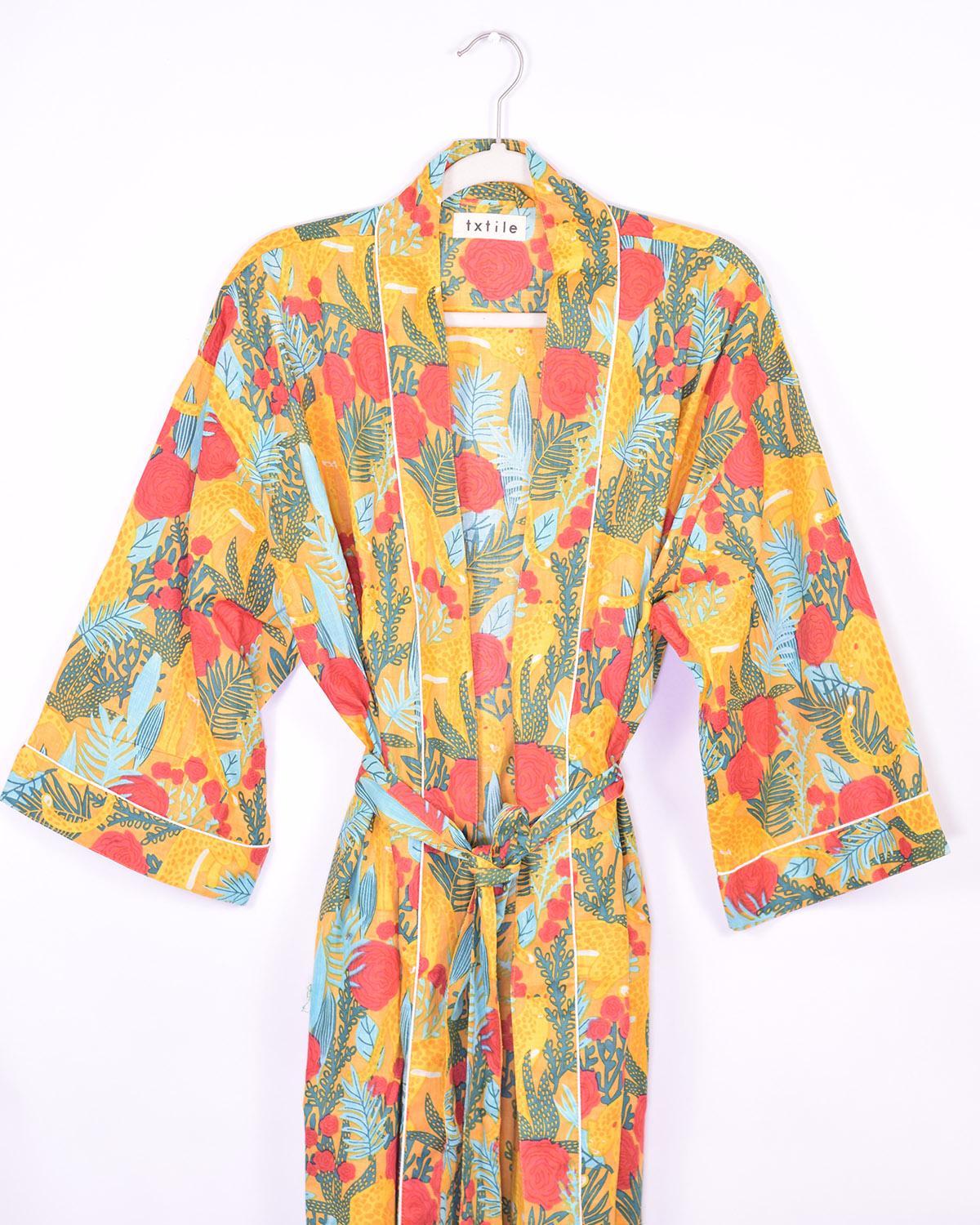Txtile Lightweight Cotton Robe - Morning Jungle