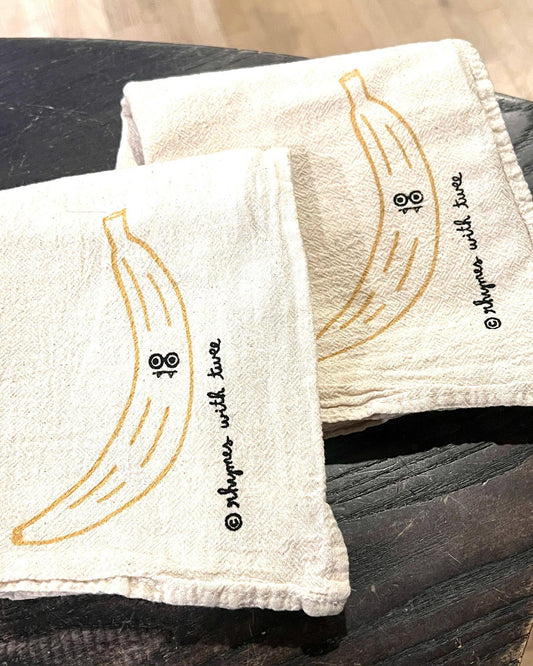 Rhymes with Twee Fanged Fruit Tea Towel - Barb Banana