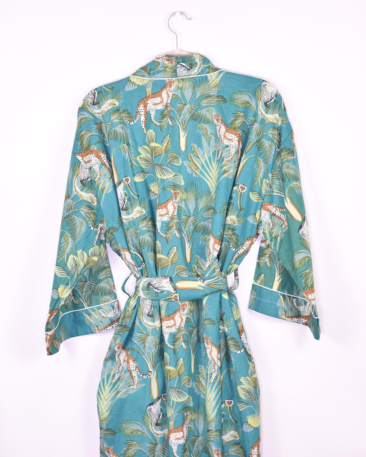 Txtile Lightweight Cotton Robe - Monkey Forest