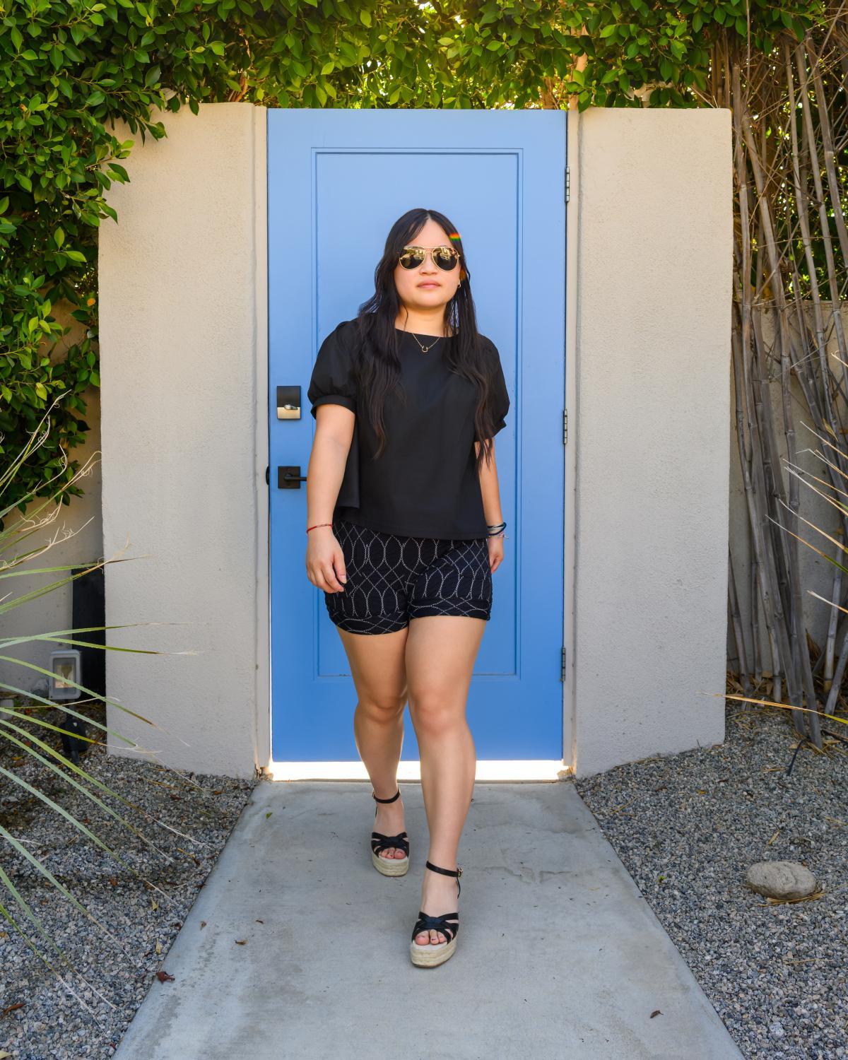 Squasht Short Shorts in Midnight Textured Quilted Print