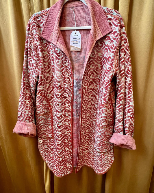 Txtile Frankie Quilted Reversible Driving Jacket - Shades of Red & Pink - SALE