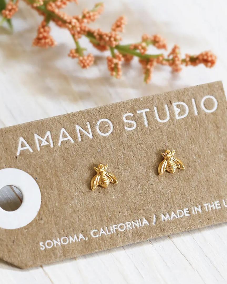 Amano Studio 24k Gold Bee Studs