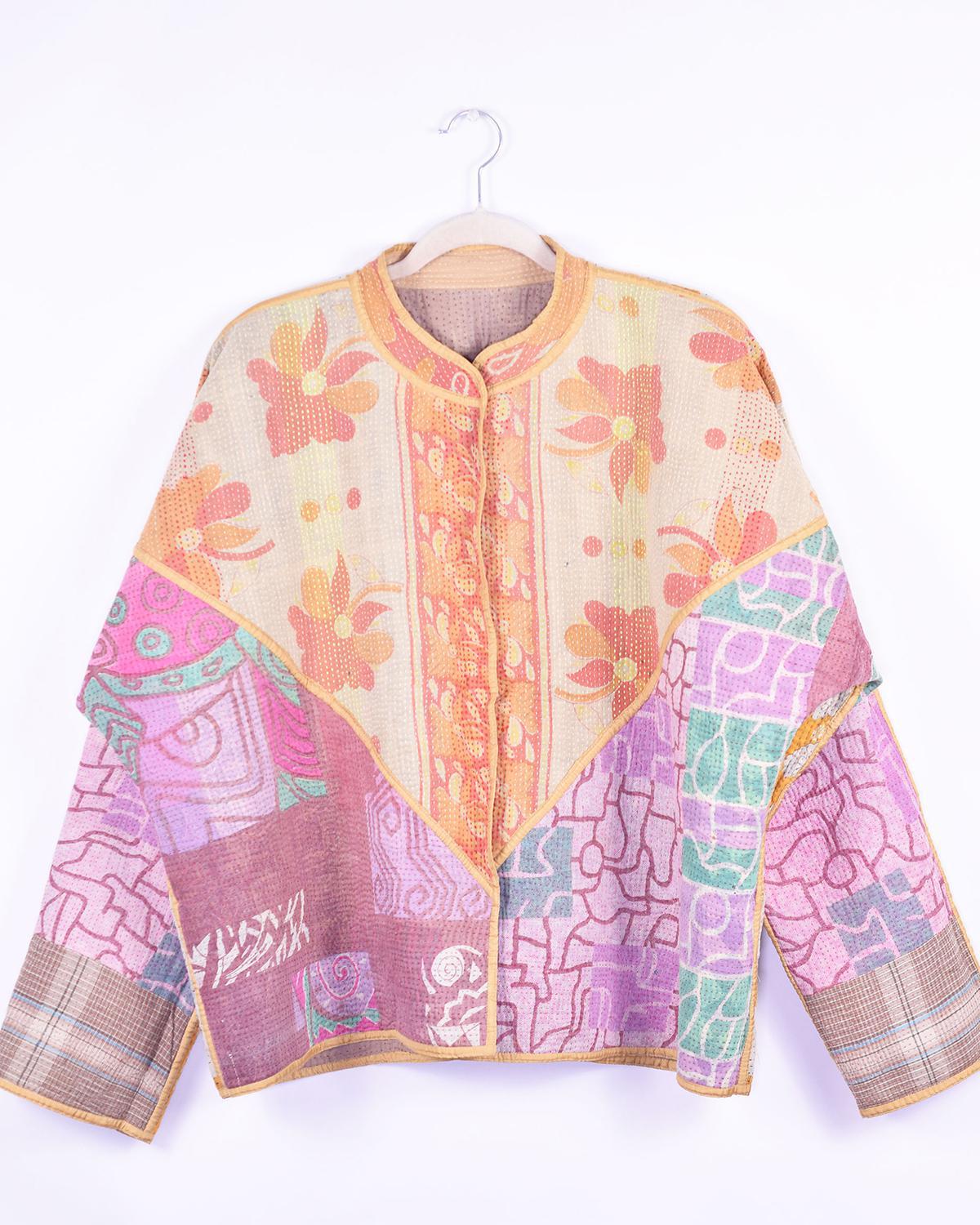 Txtile Charlie Ananya Quilted Reversible Patchwork Kantha Jacket