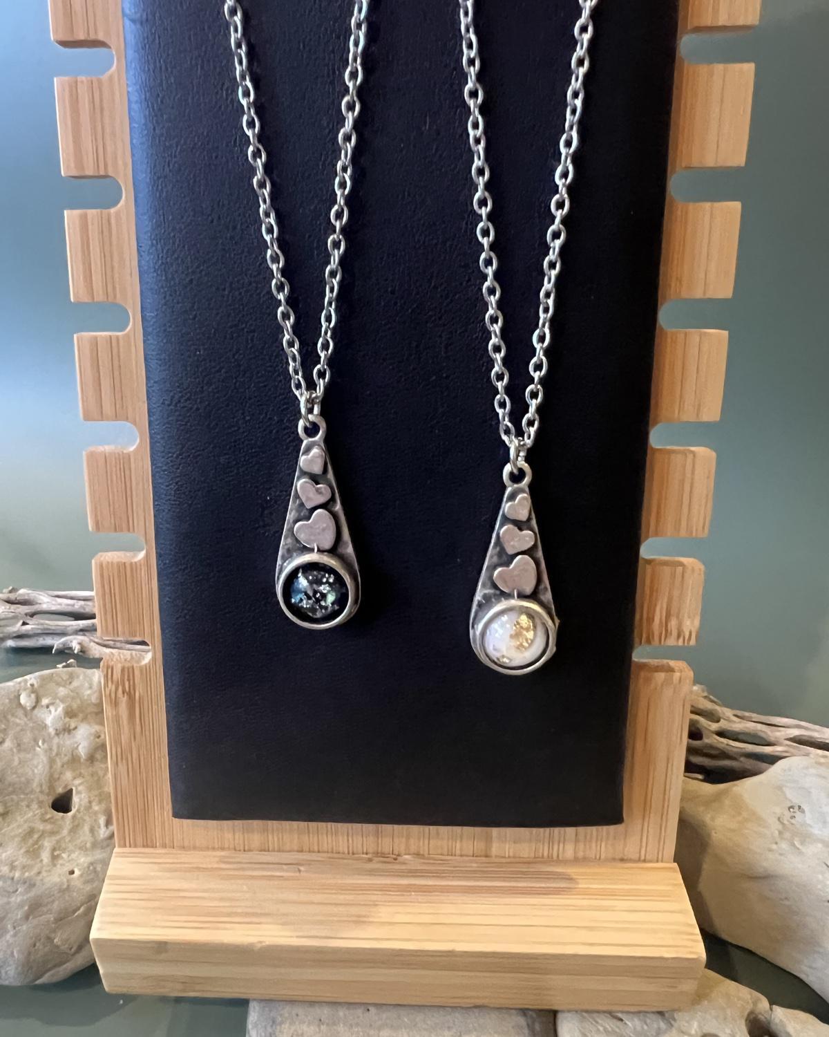 Pajaro Negro Heart Drop Necklace