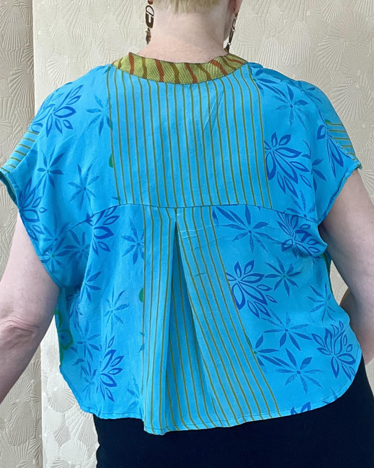 Indie Ella Indra Boho Silk Crop Top in Bermuda