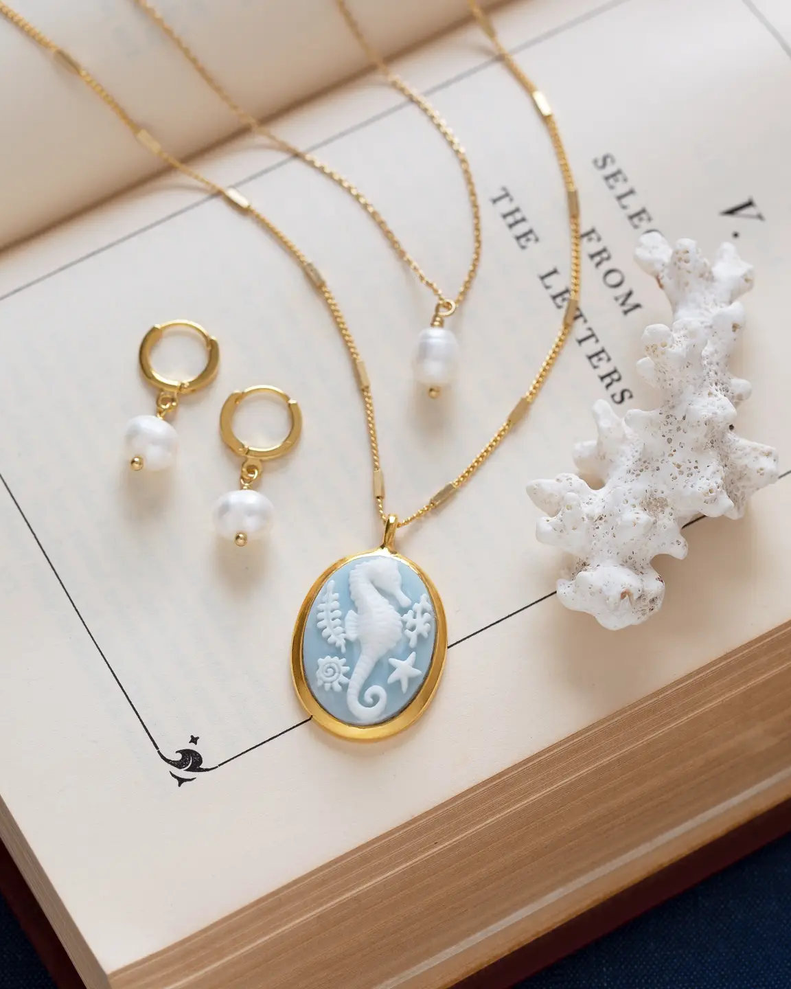 Amano Studio Seahorse Vintage Cameo Necklace