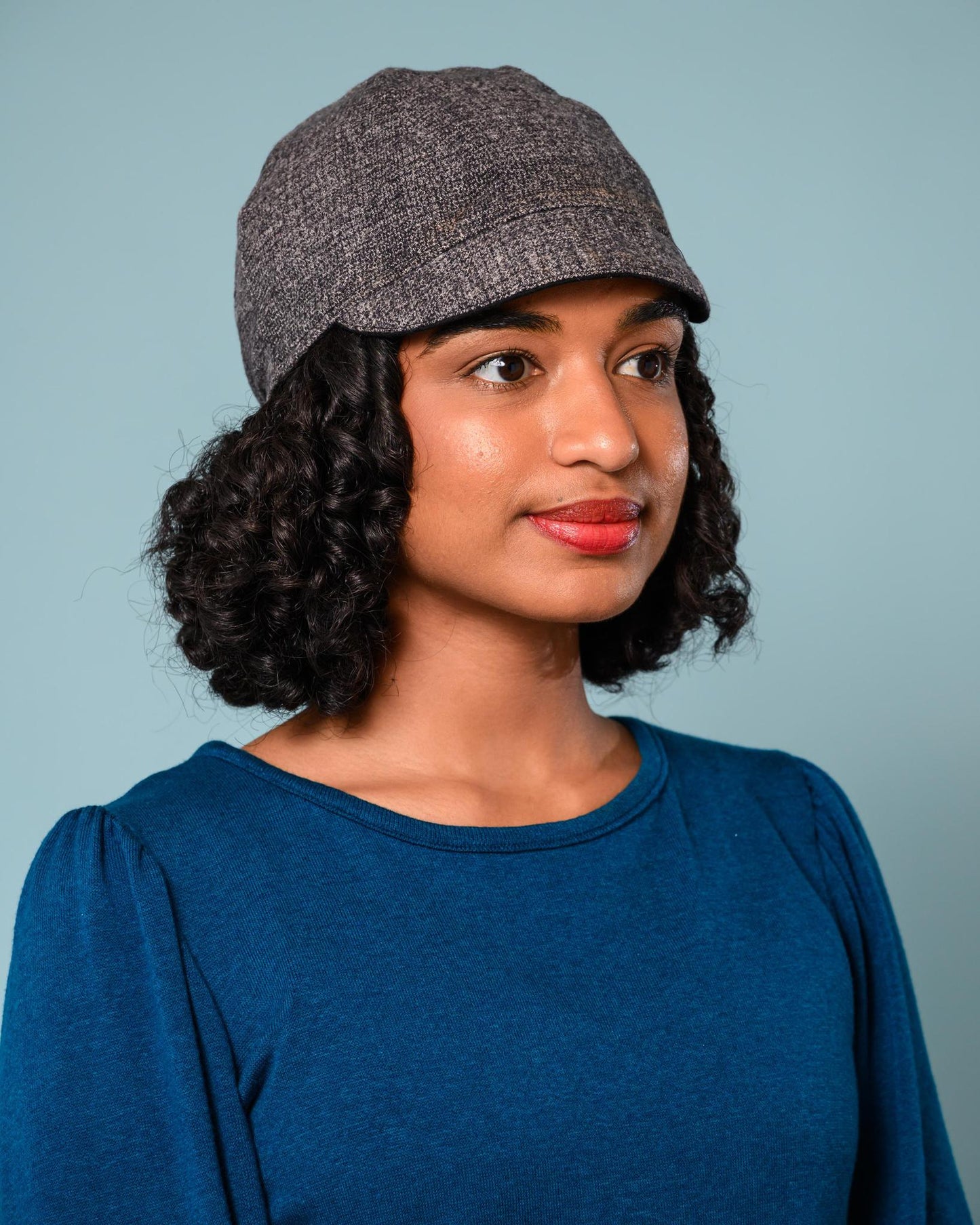 Squasht Reversible Bella Hat in Solid Black Wool Felt