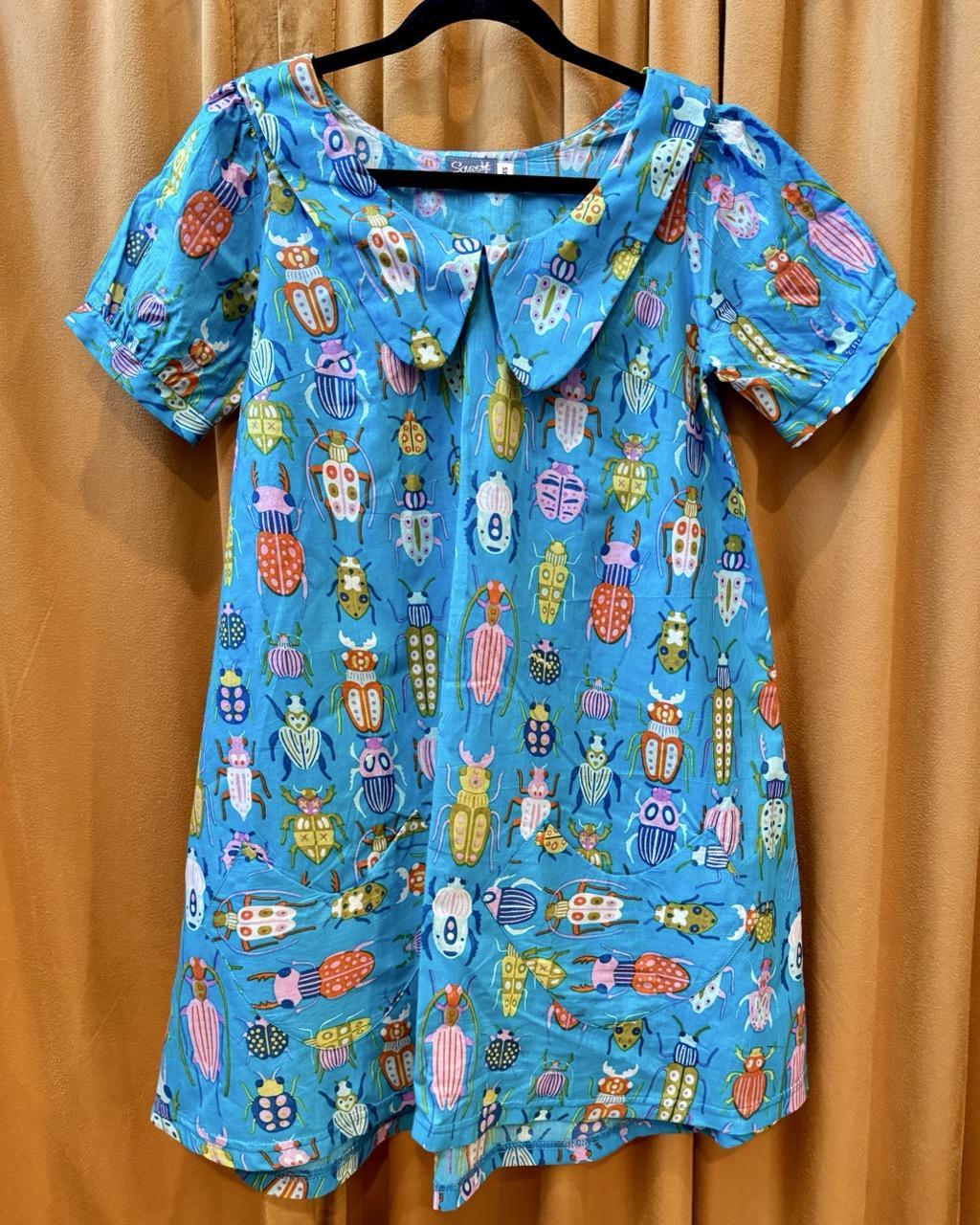 Squasht Charlotte Dress in Turquoise Bug Print