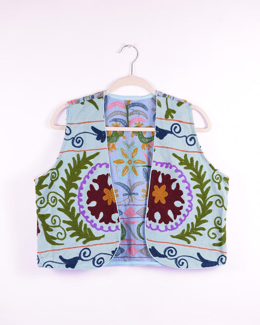 Txtile Maddie Quilted Reversible Patchwork Kantha Quilt in Flower Fiesta